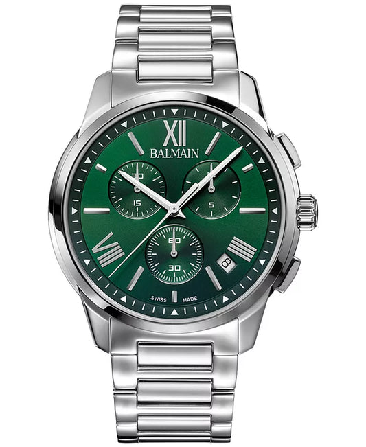 Men'S Swiss Chronograph Madrigal Stainless Steel Bracelet Watch 42Mm